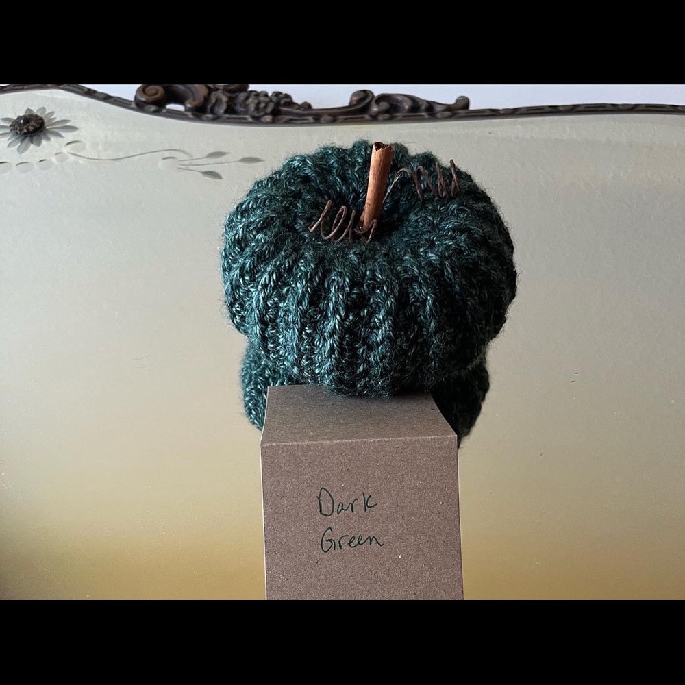 Mini Dark Green Handmade Pumpkin